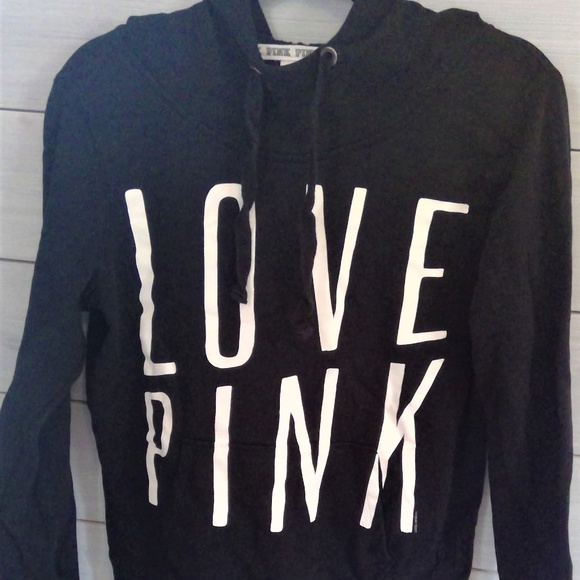black and white pink hoodie